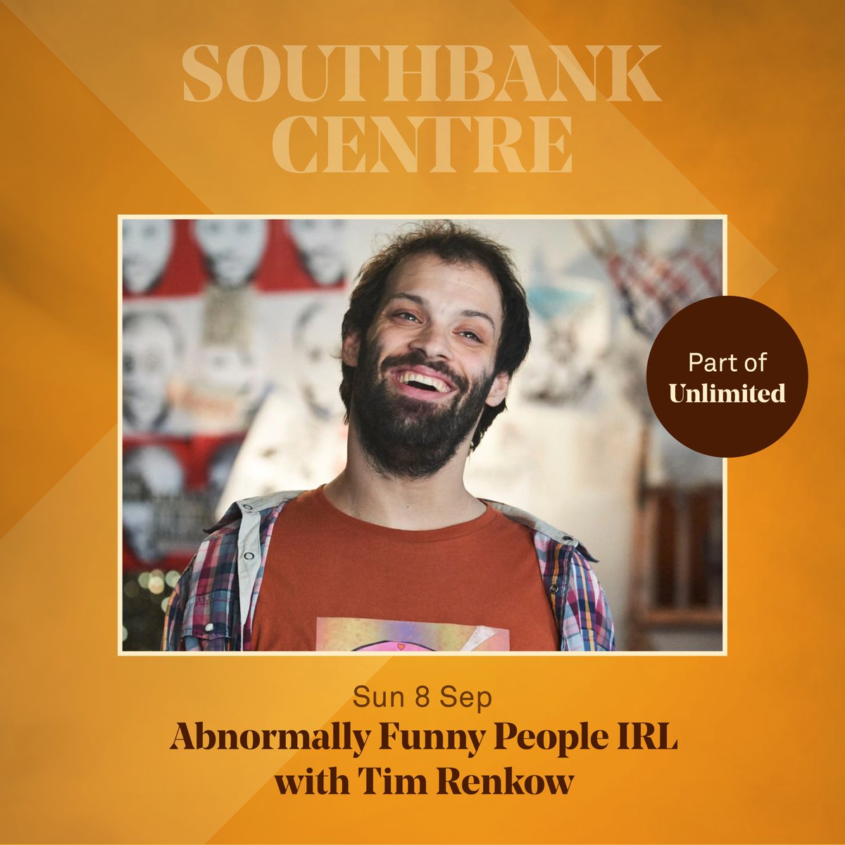 If you’ve only seen Tim Renkow on his BBC sitcom Jerk, well, you need to see him live. And you can, Sun 8th Sept at the Queen Elizabeth Hall in London. Plus four other brilliant acts. C’mon get your tickets at £12. 

southbankcentre.co.uk/whats-on/abnor…