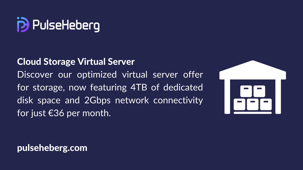 pulseheberg's tweet photo. Our Cloud Storage offering just got better! Now you can enjoy 4 TB of storage and a 2 Gb/s connection with STOR-16-4T! 🚀💾

🔗 https://t.co/RpdDt7DZfp https://t.co/9V94eEoOTK