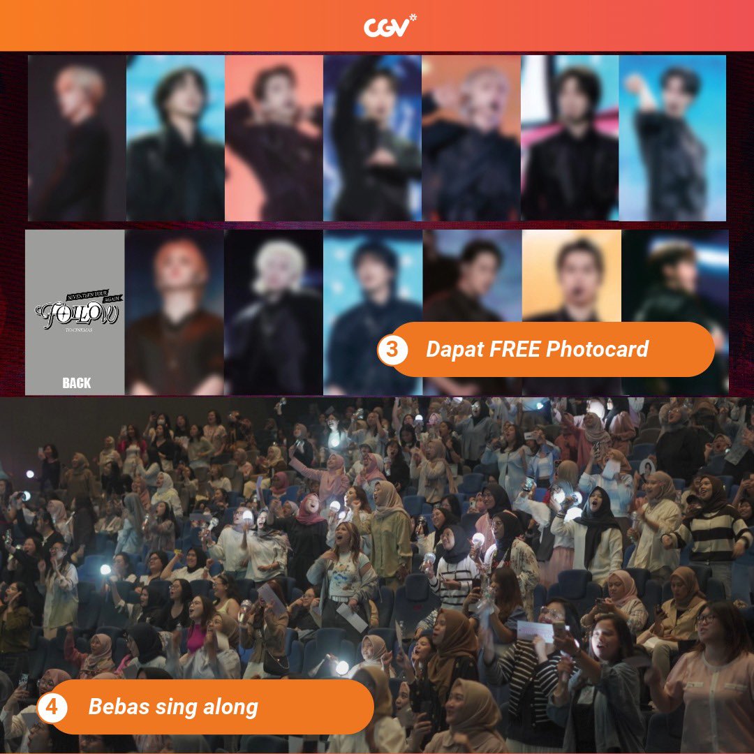 CGV_ID's tweet photo. Panggilan kepada Carat, jangan sampai ketinggalan! Ini loh yang bakal kamu dapetin kalo nonton <SEVENTEEN TOUR 'FOLLOW' AGAIN TO CINEMA> di CGV.

Cek cara dapetinnya di web atau aplikasi CGV.

#SemuaSerudiCGV
#SEVENTEEN https://t.co/rdqfYugzca