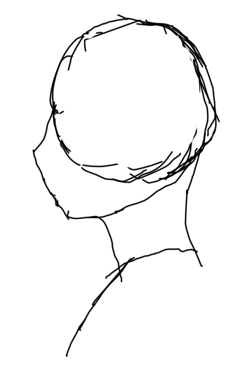 I did a side profile digital sketch on my laptop using Krita at college earlier during the break.