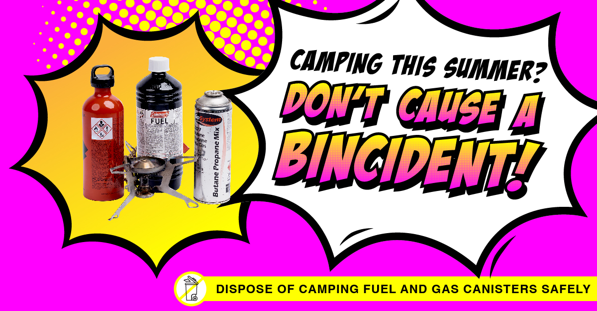 Remember gas containers cannot go in your home recycling bin. 

You can return gas containers to the gas company branded on the container.

We are seeing an increasing amount  in recycling bins. Don't put them in your recycling bin; they can become dangerous and cause fires.