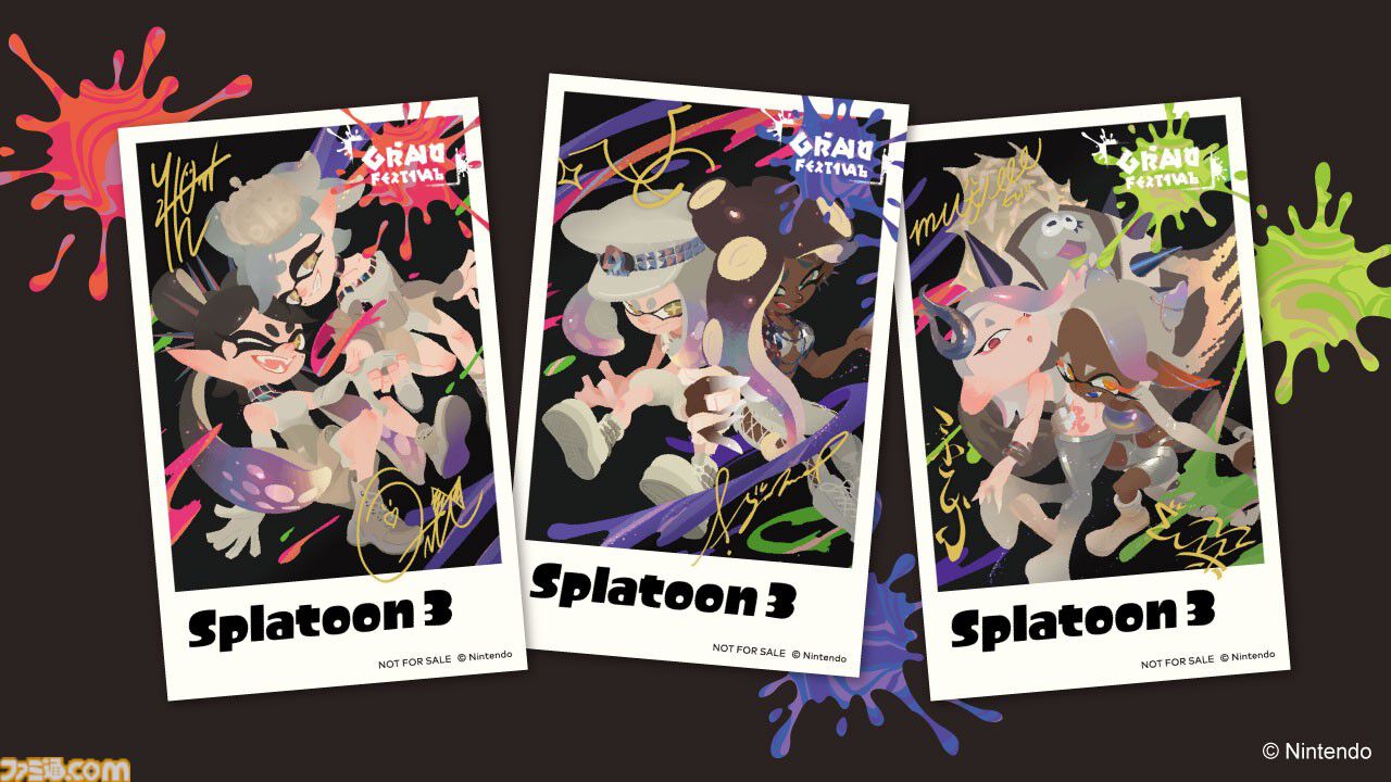 スプラトゥーン3 サイン入りブロマイドカード　特典　7セット ヨドバシ Akiba on X: 