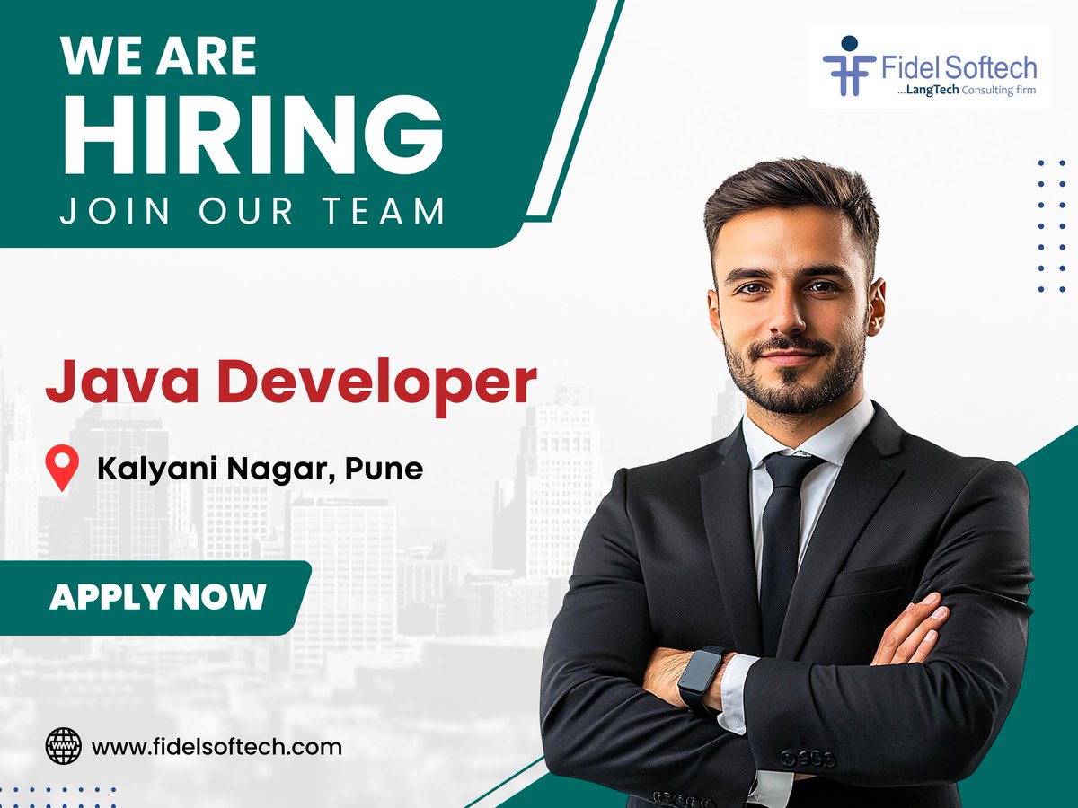 Fidel is hiring for #JavaDeveloper.📢

~ Experience: 6+ Years 
~ Location: Kalyani Nagar, #Pune
~ Skills: Expertise in #Java (Spring Boot), ORM tools, web development, REST API and microservices.

Apply here ⤵
fideljobs.site/jobs/java-deve…

#JavaDeveloperPuneJobs #JavaDeveloperJobs