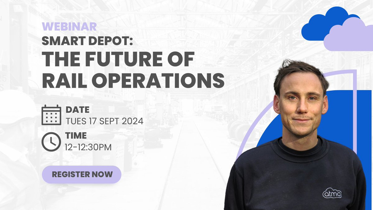 AtmoTechnology's tweet image. Join us for Atmo’s upcoming webinar:
Smart Depot: The Future of Rail Operations

🗓️ Date: Tuesday 17th September 2024
🕑 Time: 12-12:30pm

Discover how to increase depot efficiency and optimise decision-making ✅

#SmartDepot #RailInnovation