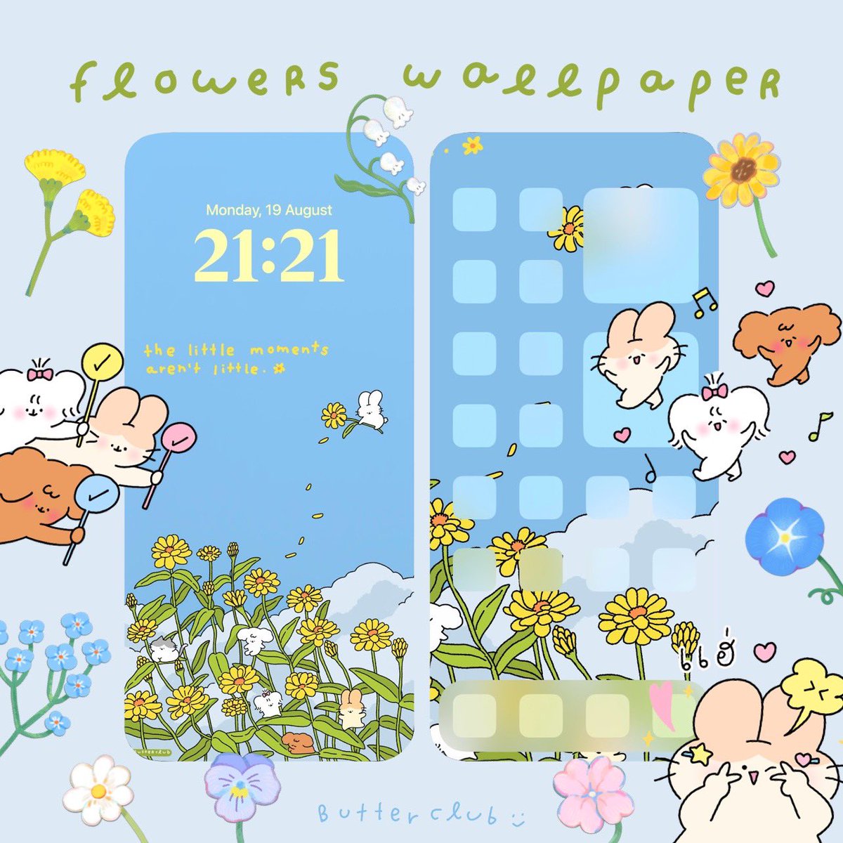 butterclub_th's tweet photo. แจก wallpaper ประจำเดือน 🍒 สำหรับคนที่ซื้อสติ๊กเกอร์ไลน์เซ็ต fluffy club (daily) เต้าอั้น 🌟💓 รอบนี้แจก2ลายเลยค่ะ ขอบคุณที่เอ็นดูน้��งๆมากๆเลยนะคะ💖🙌🏻🍄🌷🐩 https://t.co/iOseqnbMVR