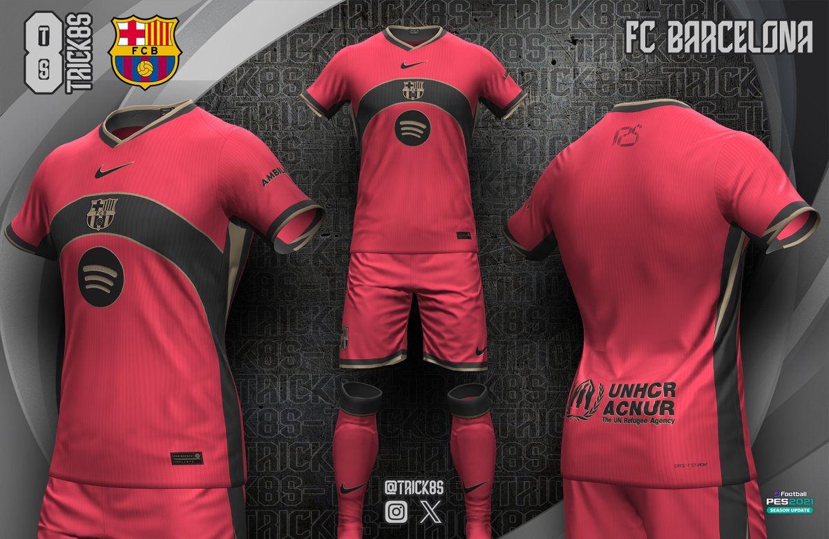 trick8s's tweet image. FC BARCELONA @FCBarcelona
Concept Kit for PES 2021

DOWNLOAD: drive.google.com/file/d/1O7No8B…
(Kitserver available)

#eFootballPES2021 #kitmaker #conceptKit #kit #pink #design #football #FCBarcelona #Culers #FCB #Barcelona #PES #Catalunya #Catalonia #raphinha #Pedri #Gavi #LamineYamal