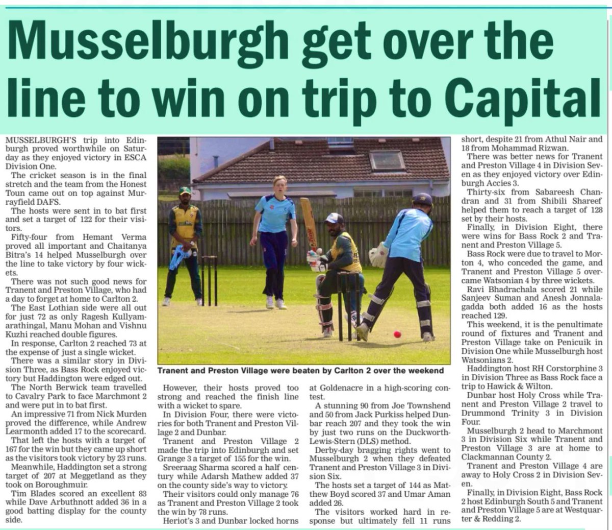 Scottish Cricket Past Present and Future (@scottycricket) on Twitter photo Slightly late with this post
<a href="/MusselburghCC/">Musselburgh Cricket Club</a> <a href="/MDAFS/">Murrayfield DAFS CC</a> <a href="/TPVcricket/">Tranent & Preston Village Cricket Club</a> <a href="/CarltonCricket/">Carlton CC</a> 2s <a href="/BassRockCricket/">Bass Rock CC</a> <a href="/haddington_cc/">Haddington Cricket Club</a> <a href="/marchmontcc/">Marchmont Cricket</a> 2s <a href="/boroughmuircc/">Boroughmuir Cricket Club</a> <a href="/DunbarCricket/">Dunbar Cricket Club</a> <a href="/HeriotsCricket/">Heriot’s Cricket Club</a> <a href="/EdinburghAccies/">Edinburgh Accies</a> <a href="/PenicuikCC/">Penicuik CC</a> <a href="/Hawickandwilton/">Hawick and Wilton CC</a> <a href="/HXCricket/">Holy Cross Cricket</a> <a href="/edinsouthcc/">Edinburgh South Cricket Club</a> <a href="/WestquarterCC/">Westquarter CC</a> Slightly late with this post
<a href="/MusselburghCC/">Musselburgh Cricket Club</a> <a href="/MDAFS/">Murrayfield DAFS CC</a> <a href="/TPVcricket/">Tranent & Preston Village Cricket Club</a> <a href="/CarltonCricket/">Carlton CC</a> 2s <a href="/BassRockCricket/">Bass Rock CC</a> <a href="/haddington_cc/">Haddington Cricket Club</a> <a href="/marchmontcc/">Marchmont Cricket</a> 2s <a href="/boroughmuircc/">Boroughmuir Cricket Club</a> <a href="/DunbarCricket/">Dunbar Cricket Club</a> <a href="/HeriotsCricket/">Heriot’s Cricket Club</a> <a href="/EdinburghAccies/">Edinburgh Accies</a> <a href="/PenicuikCC/">Penicuik CC</a> <a href="/Hawickandwilton/">Hawick and Wilton CC</a> <a href="/HXCricket/">Holy Cross Cricket</a> <a href="/edinsouthcc/">Edinburgh South Cricket Club</a> <a href="/WestquarterCC/">Westquarter CC</a>