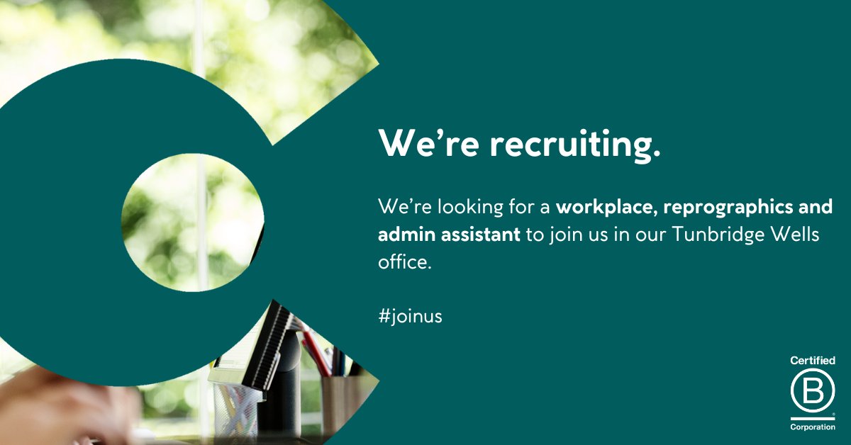 Cripps (@crippslaw) on Twitter photo We are looking for a Workplace, Reprographics & Admin Assistant for our Tunbridge Wells office.
If you are interested, please send CV to recruitment@cripps.co.uk
#joinus #jobsinkent #jobsintunbridgewells We are looking for a Workplace, Reprographics & Admin Assistant for our Tunbridge Wells office.
If you are interested, please send CV to recruitment@cripps.co.uk
#joinus #jobsinkent #jobsintunbridgewells