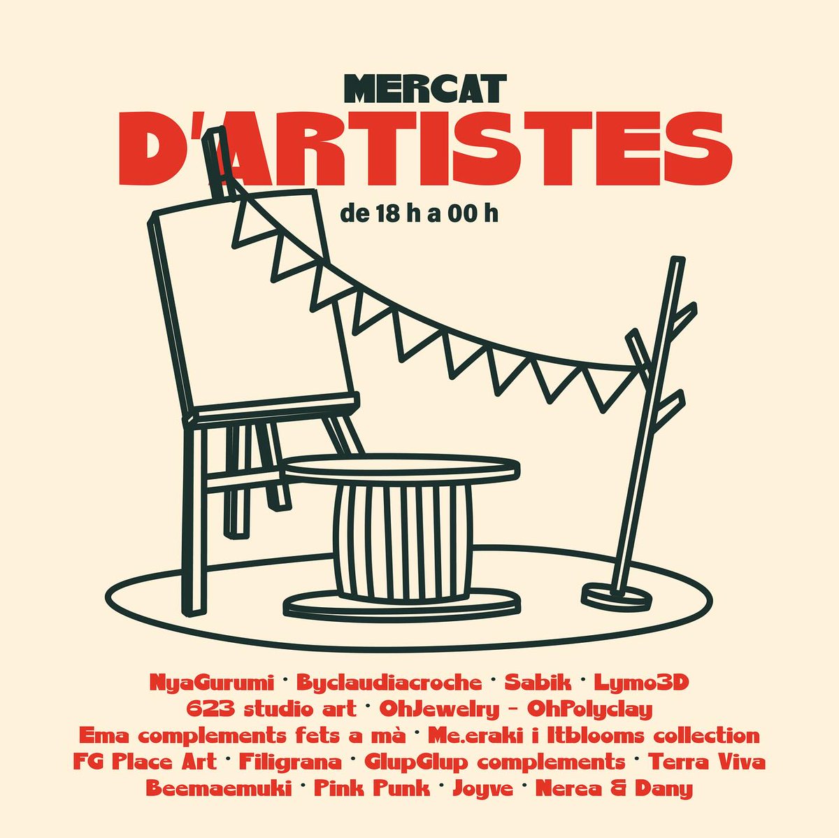 3️⃣ Hi haurà zona de restauració amb food trucks per sopar i barra amb servei de begudes. Entre les novetats hi ha una mostra de música i dansa senegalesa; una taula rodona sobre cultura, música i territori; s’ampliarà l’horari del Mercat d’Artistes; i es vendrà cervesa artesana.