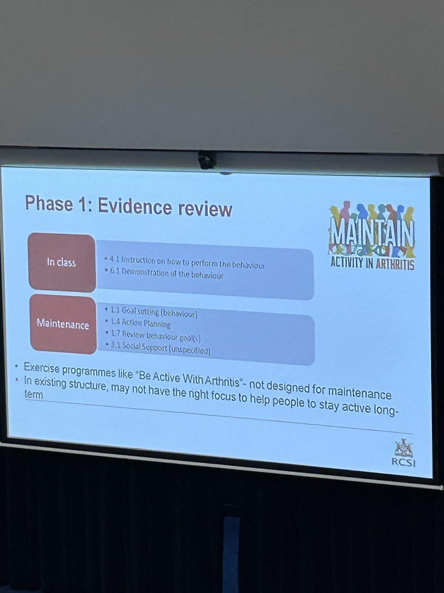 natgrin88's tweet photo. Great 👍🏼 talk by Aoife Stephenson on the @MAINTAINprog #physicalactivity intervention for people w/ #athritis
highlights the importance of defining what PA “maintenance” after an intervention means! ❤️ to see clear mapping of behaviour change techniques! @smcdonough2 @hepaeurope https://t.co/L7T0OrbDaP