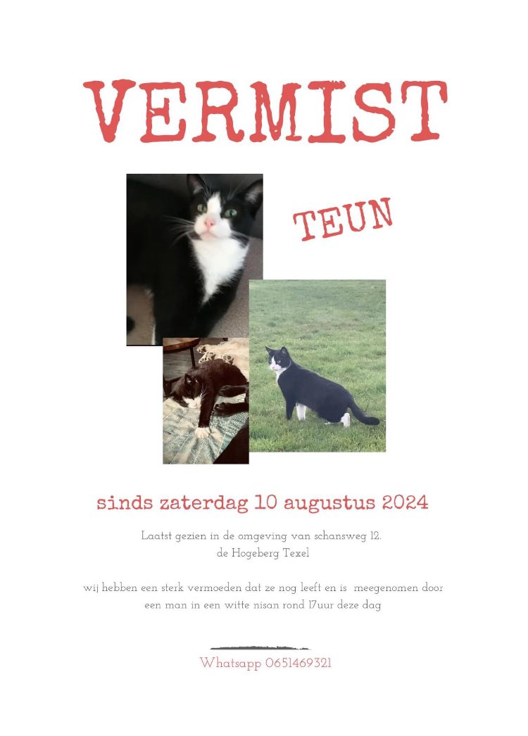 Vermist… graag #rt