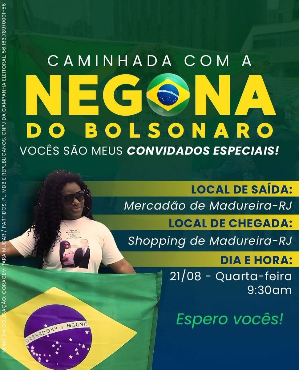 bolsonaronegona's tweet photo. Amoreeeeeecos, venham comigoooooo!

Quero encontrar com vocês em Madureira na próxima quarta de manhã (amanhã).

Apareçam pra gente conversar e para nos conhecermos pessoalmente se ainda não tivemos essa chance.

Conto com vocês. https://t.co/XU0uZnIBBL