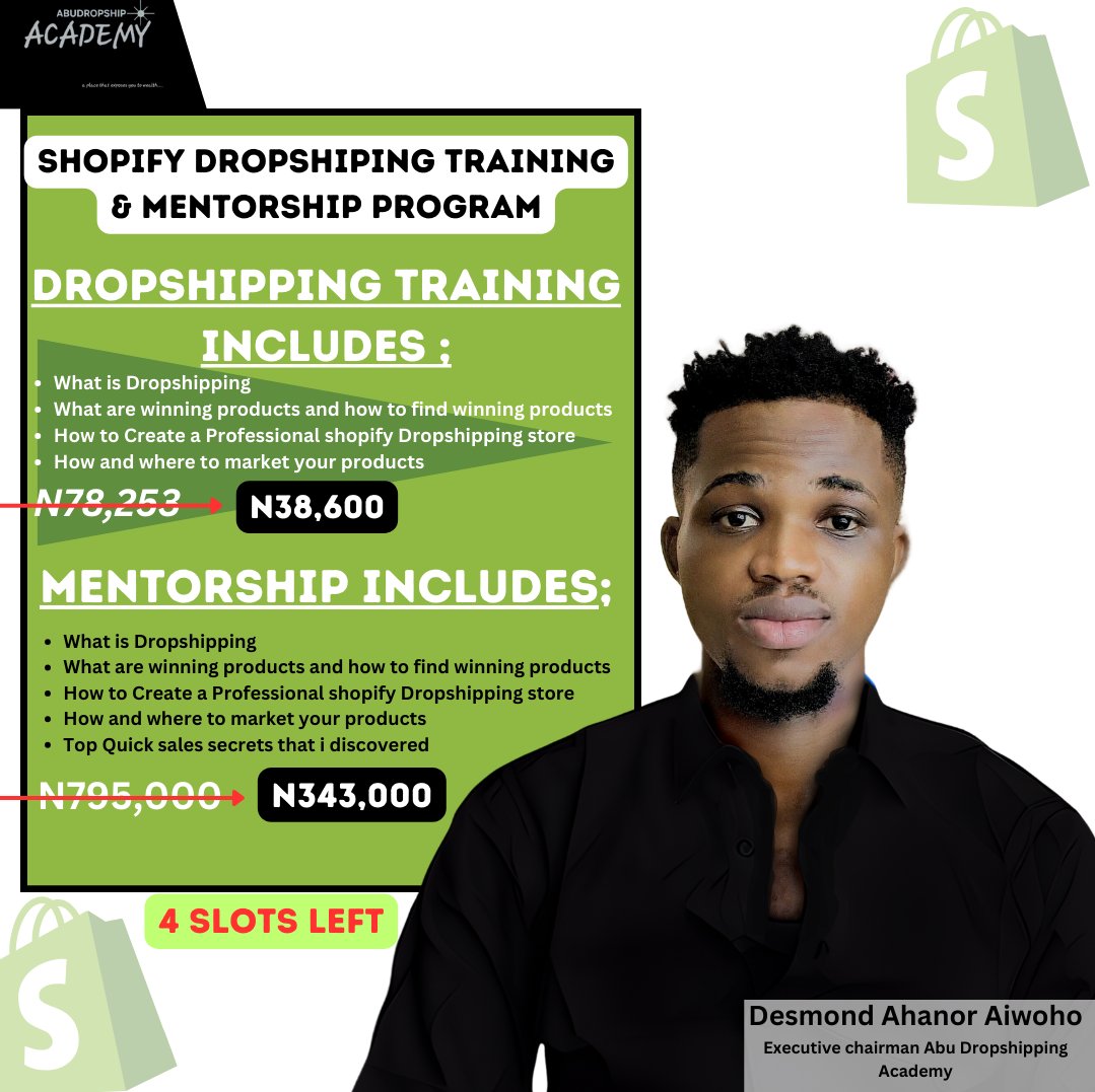 shopifydropship's tweet photo. Exciting News! 🚨

ABU DROPSHIPPING ACADEMY is thrilled to announce an exclusive discount for those eager to master the lucrative skill of Shopify Dropshipping! 🚀

For a limited time, enjoy an incredible 51% OFF our comprehensive training program! 💥 https://t.co/hBwzcFfUHE