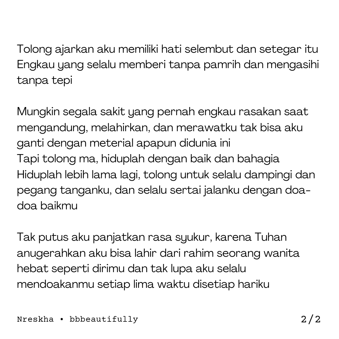 literarybase's tweet photo. Karya
----- Untuk segala bentuk keajaiban dunia, Mama menjadi nomor satu yang paling menakjubkan 
https://t.co/HLNmCMEDpD