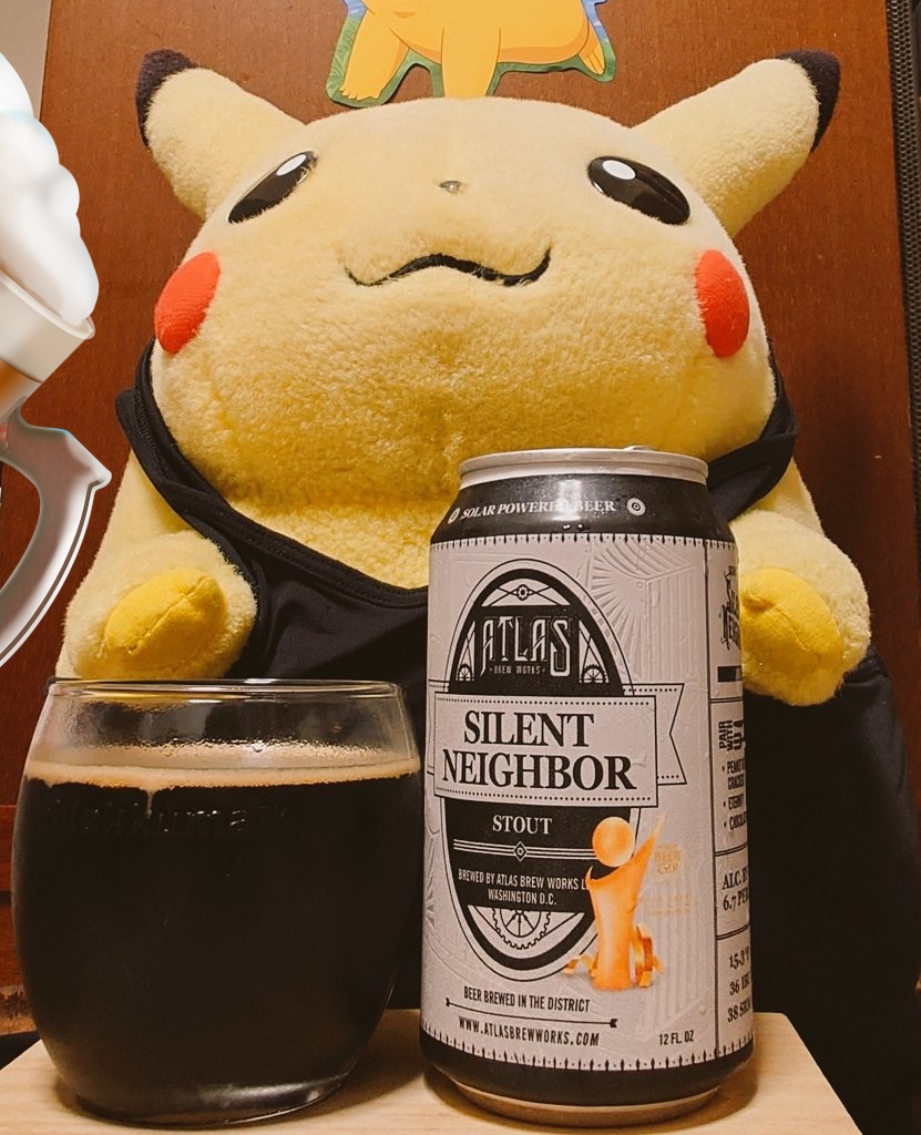 Pika1224P's tweet photo. ピカチュウ🍺
#初期ピカ飲酒部
#AtlasBrewWorks #ATLAS #SilentNeighborStout
#WorldBeerCup #WorldBeerCup2023 https://t.co/FJooTFLkfD