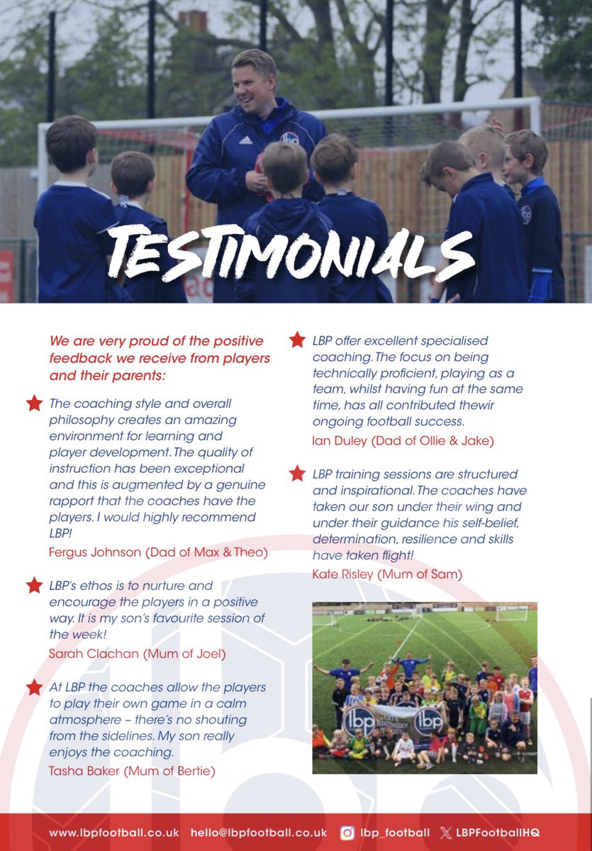 Welcome to Season 24/25 at LBP Football! ⚽️⚪️🔵

Show us what you can do!

#Dorking #Crawley #Walton #Guildford #RelativeAgeEffect