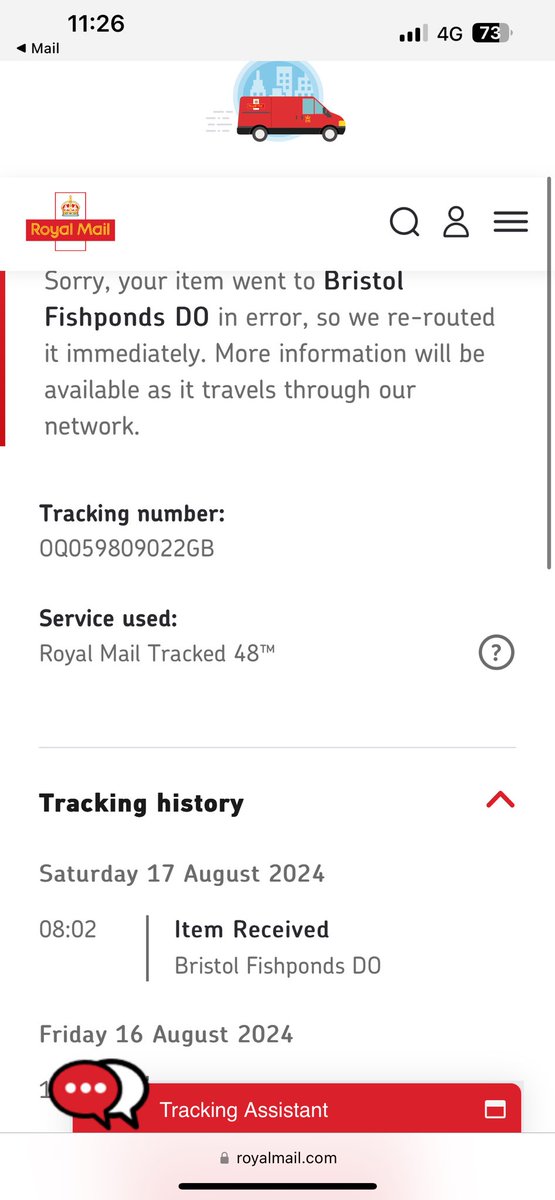 izzieeebee's tweet photo. Hi @RoyalMail, I ordered something last Friday which I need to arrive before this Friday and my parcel got sent to the wrong depot, Ive been checking the tracking app constantly and had no updates and the tracking chat is no use, i think its broken as it just auto replies?? https://t.co/yvE1hCNf5S