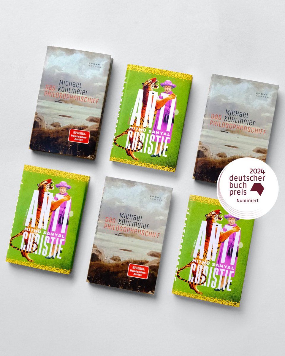 Wie schön! Auf der Longlist für den Deutschen @Buchpreis 2024 stehen: Mithu Sanyal mit »Antichristie« und Michael Köhlmeier mit »Das Philosophenschiff«. #dbp24