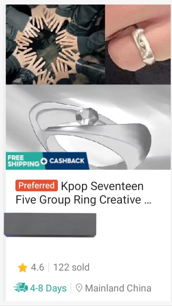 KuroiKarasu38's tweet photo. To all new/baby carats, (&amp; to 122 who bought this), just a gentle reminder that we don't tolerate replication of Seventeen rings.

Be it's aesthetic for you, but it has important meanings to SVT.
So don't be shock if other carats sees you wear this &amp; you receive an evil glare ☺️ https://t.co/jgN5xstIir