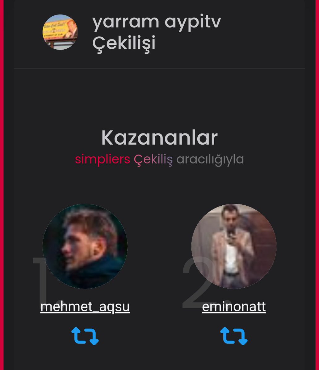 yarramaypitv's tweet photo. kazananlar belli oldu https://t.co/gCPFnEO00t