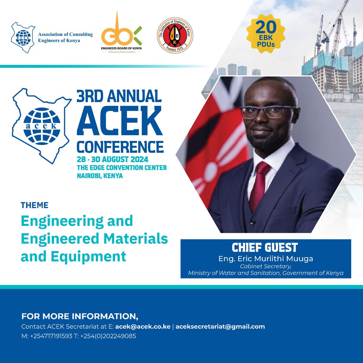 Come network with Industry leaders, engage in solutions dialogues and discover new trends in Engineering at the 3rd #ACEK Conference from 28-30th August 2024; venue- The edge convention center