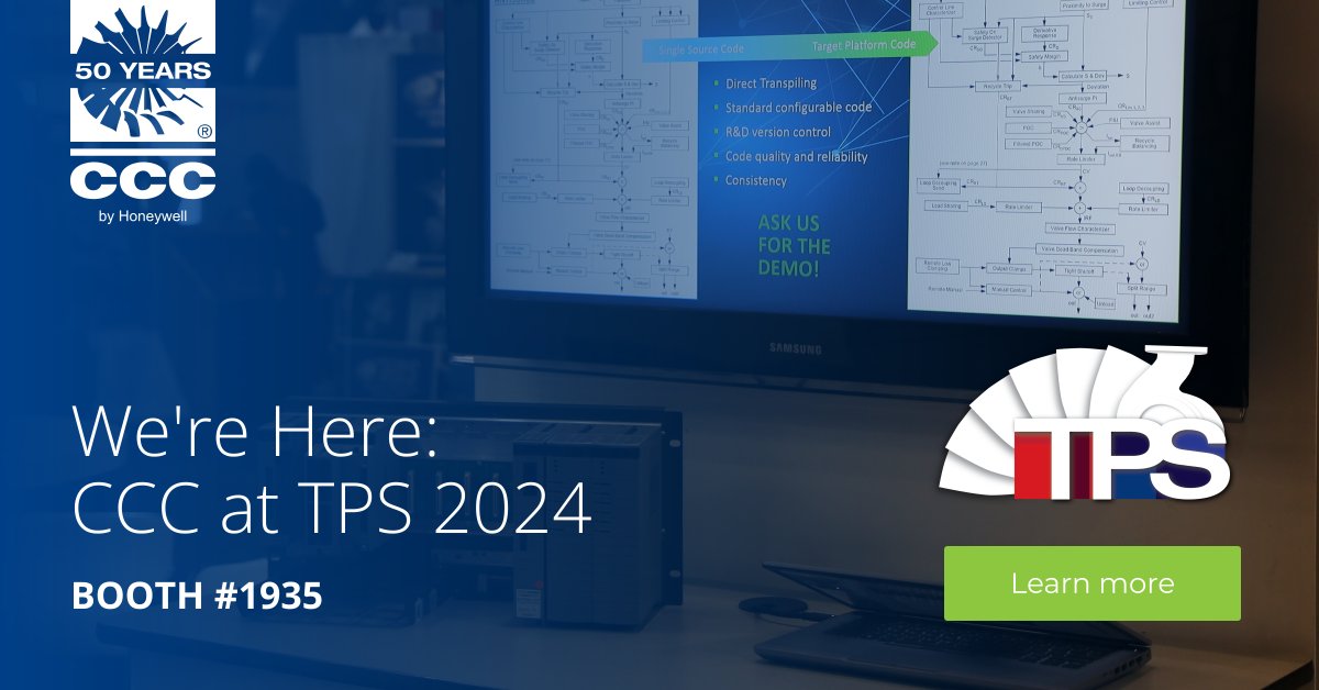 We’re here at TPS 2024! Visit Booth #1935 to explore CCC’s latest in turbomachinery control and optimization. Discover how our solutions boost productivity, safety &amp; sustainability. Celebrate 50 years of innovation!

hubs.ly/Q02LVj3R0

#CCC #Compressor #TPS2024 #CCC50th