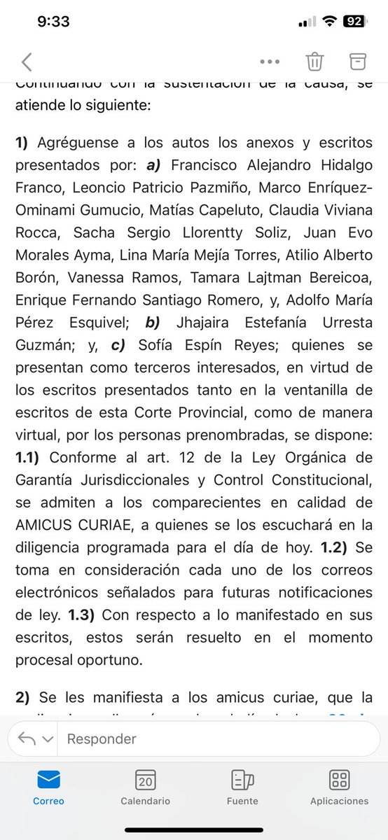 HABEAS CORPUS PARA JORGE GLAS
🇪🇨🇪🇨🇪🇨
Personalidades de talla internacional se unen como amicus curiae a la defensa de Jorge Glas. 

Hoy se realiza la audiencia de hábeas Corpus correctivo que busca garantizar derechos mínimos como acceso a la salud, integridad física y mental del