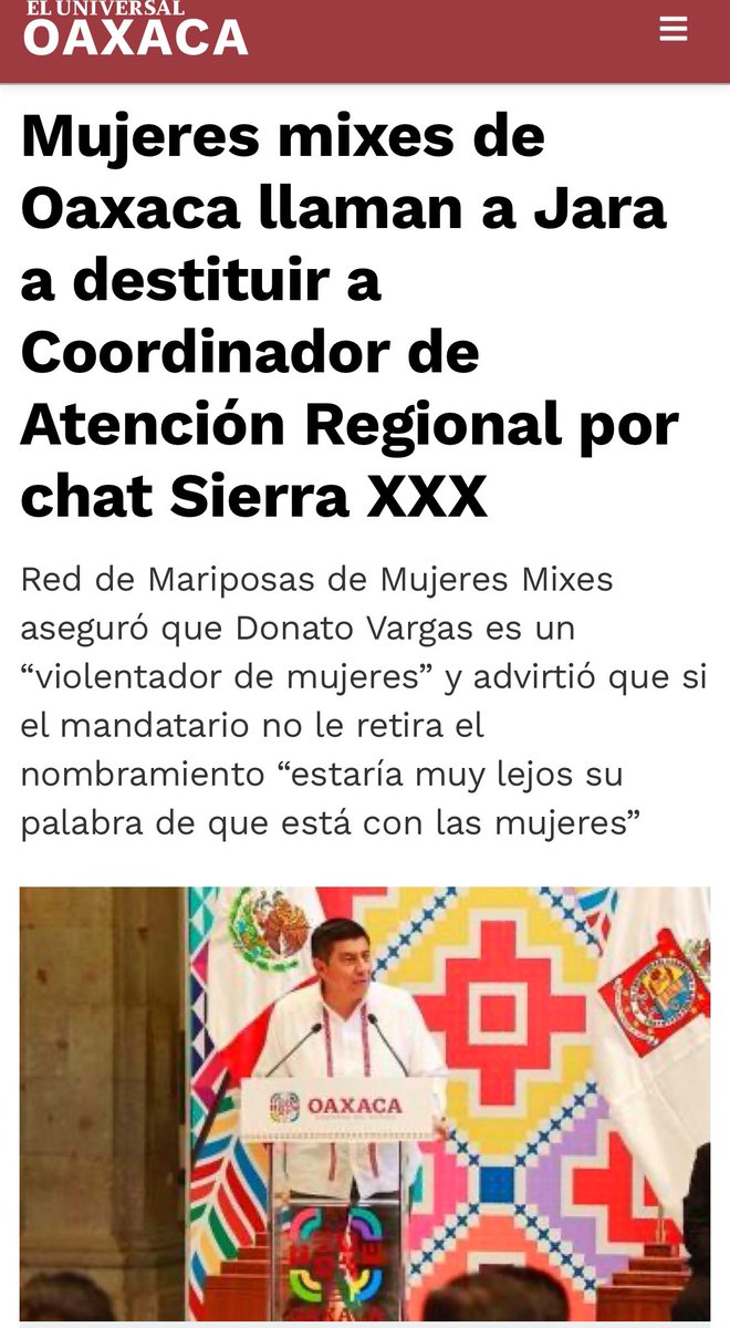 LagarrapataS22's tweet photo. Resulta irónico que el Gdor. @salomonj pida a la Unidad de Inteligencia Financiera, indagar a juez Jose Gabriel Ramirez, que pretendía absolver a Vera Carrizal, y no actúe VS Donato Vargas, funcionario del @GobOax violentador de @MAracely_Cruz y promotor del chat “Sierra XXX”. https://t.co/YznjX1zpiz