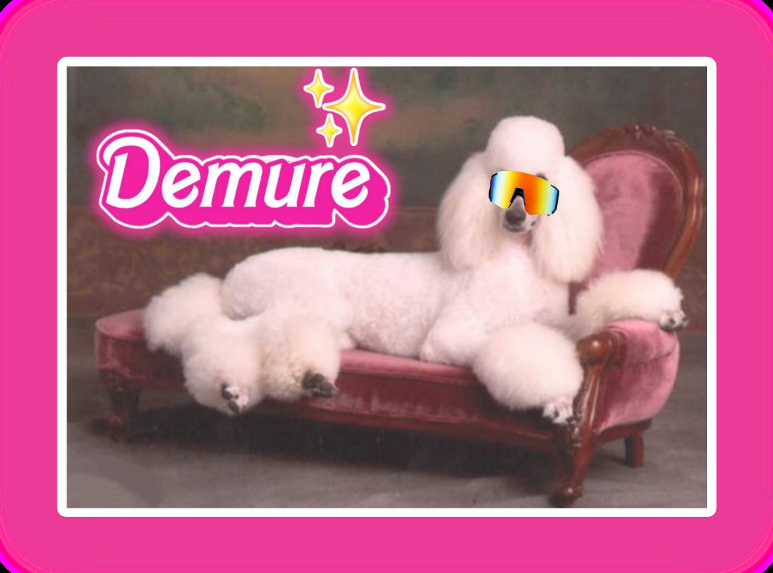 RoseMapleSol's tweet photo. @blknoiz06 Oh my!

$DEMURE Is the next big thing.
Ambitious with modesty 
HERE to  flip $WIF? Politely of course

Bringing style and grace to Crypto

It's oh so Cutesy! 

@verydemuresol

$DEMURE

Dv4FD3WksCDjF8W5r2wU5onnPQzRgpb2hJ3gpQx4pump

https://t.co/FWslrqdFOG https://t.co/fK263OtDWg