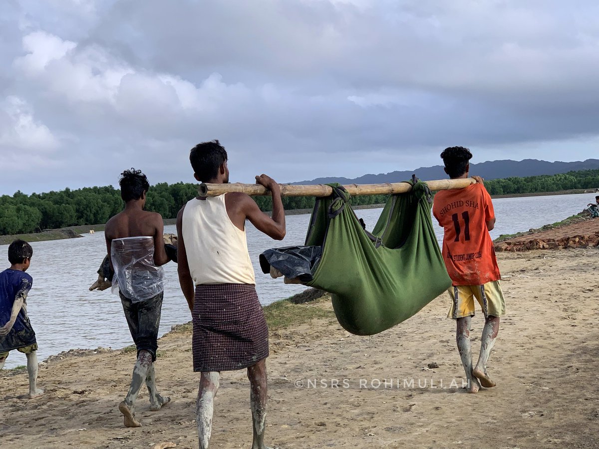 RohimUllahRP's tweet photo. Seven bodies of Rohingya were recovered today. These people were fleeing to escape the second wave of genocide happening in Arakan State. Sadly, they lost their lives while crossing the Naf river.

  #Rohingya #Genocide #Survival #Arakan #War

@RohimUllahRP  @CFWRohimUllah https://t.co/hbgYX1YAna