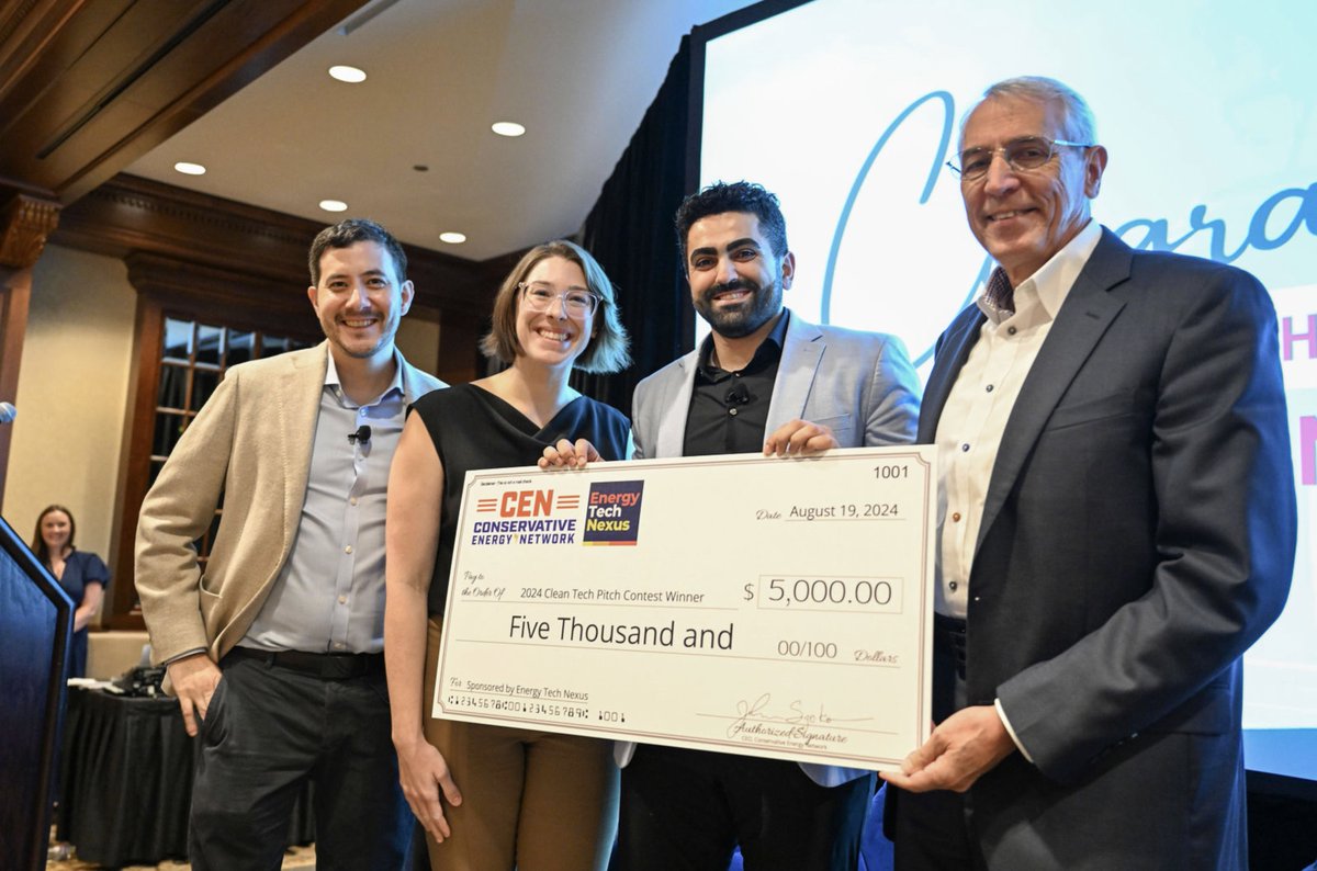 ConsEnergyNet's tweet photo. 🏆Big CONGRATS to Helix Earth Technologies, winner of the #NCES Clean Tech Pitch Contest, sponsored by Energy Tech Nexus! HET is making huge breakthroughs in energy efficiency and carbon capture with cutting-edge technology originally designed for space. Keep up the great work! https://t.co/GRzk36sqcv