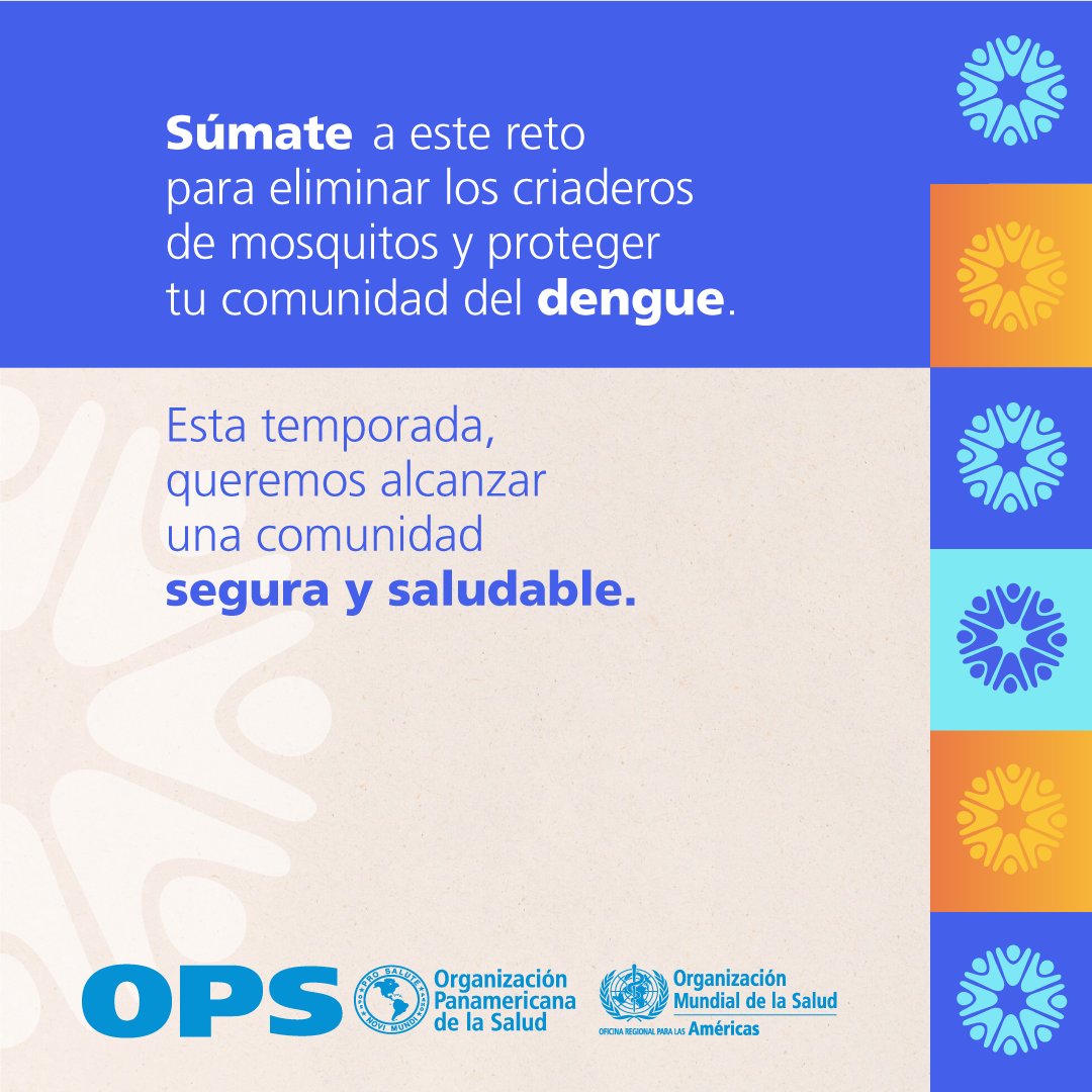 Esta temporada, queremos alcanzar una comunidad segura y saludable🤝💪 

¡Tú puedes marcar la diferencia! 

Sigue estos pasos para eliminar criaderos de mosquitos 👉🏽 paho.org/es/temas/vecto…

#DíaMundialDelMosquito