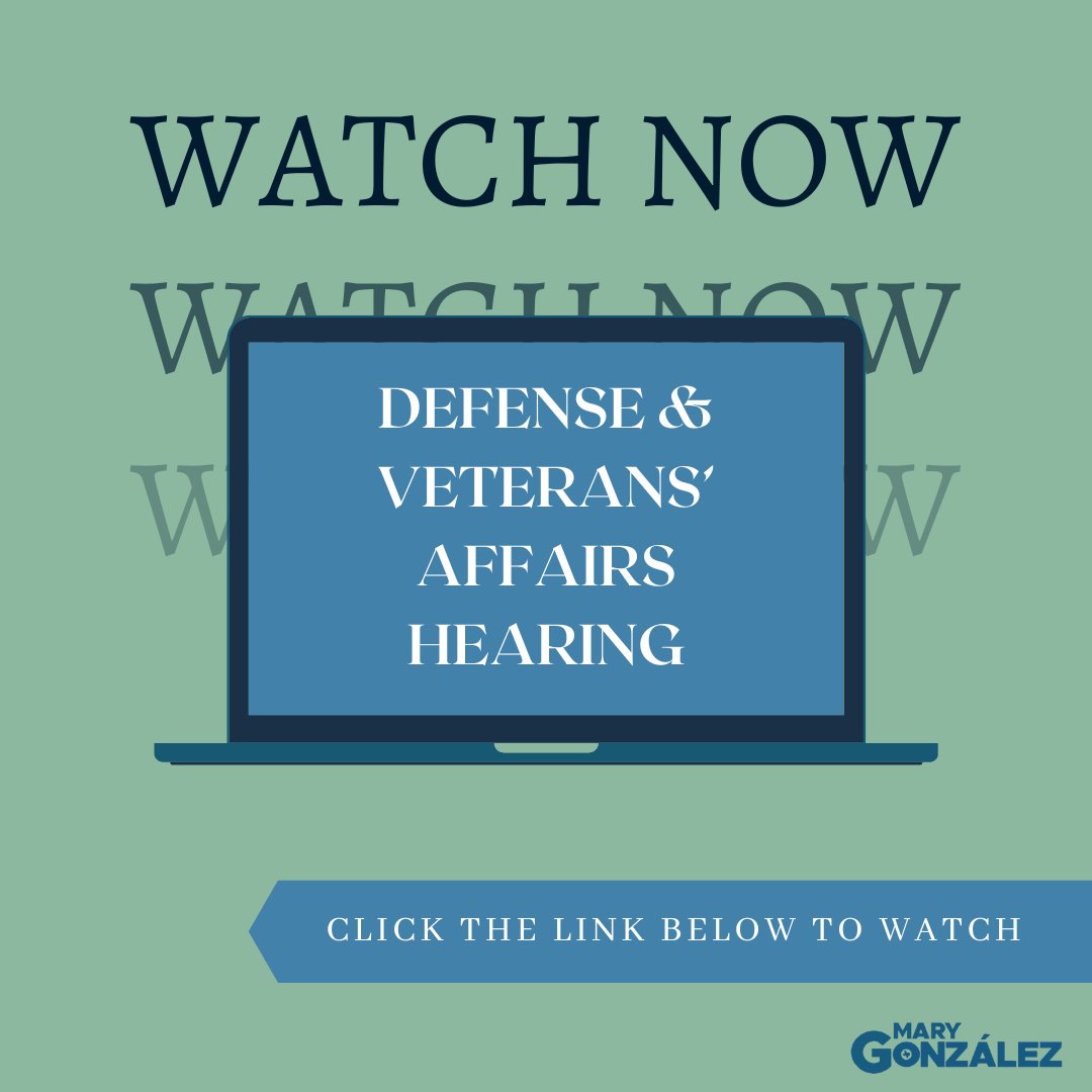 RepMaryGonzalez's tweet photo. Today's Defense & Veterans' Affairs hearing will discuss the implementation of some legislation--including my #HB671. This bill helped @TexasVeterans do a veteran suicide prevention campaign. Watch the hearing for updates at the link below. https://t.co/wzCQ5Vuhcx #txlege #HD75 https://t.co/IKXA9M4C2P