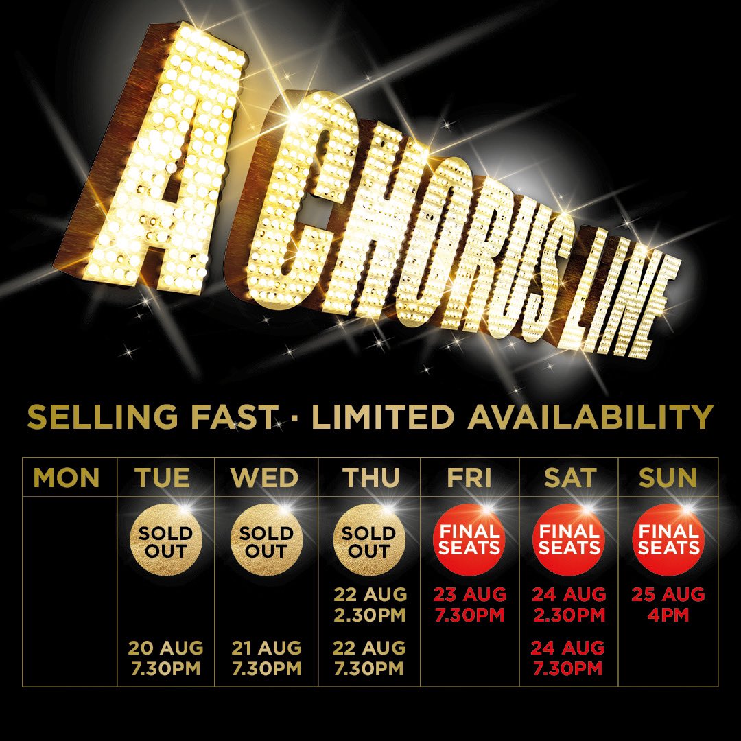 A Chorus Line (@achoruslineuk) on Twitter photo Don’t miss your last chance to see A CHORUS LINE in London <a href="/Sadlers_Wells/">Sadler's Wells</a> before it heads out on tour across the UK✨
BOOK NOW 🌟 Don’t miss your last chance to see A CHORUS LINE in London <a href="/Sadlers_Wells/">Sadler's Wells</a> before it heads out on tour across the UK✨
BOOK NOW 🌟