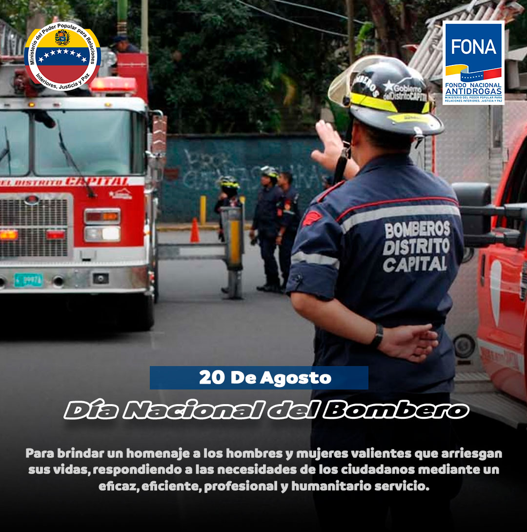 #20Ago Día Nacional del Bombero, para brindar un homenaje a los hombres y mujeres valientes que arriesgan sus vidas, respondiendo a las necesidades de los ciudadanos mediante un eficaz, eficiente, profesional y humanitario servicio
#ElFonaSiempreAvante #SembrandoValoresParaLaVida