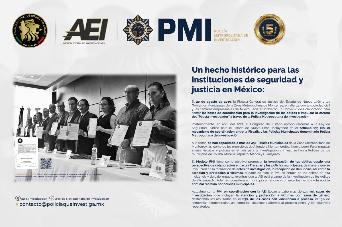 🌄 El 20 de agosto de 2019, la @FiscaliaNL y los Gobiernos Municipales  #ZMM, en alianza con la sociedad civil y las cámaras empresariales de Nuevo  León, suscribieron un Convenio de Colaboración, image size:1200x796