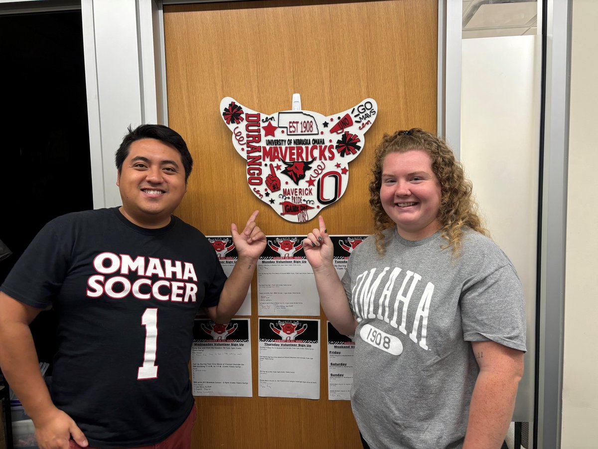 UNOSpiritTrad's tweet photo. Look at these two... 
We have two full-time staff members to help with our overall signature events, advising @MavPro , @UNO_DM, and @UNOmavmaniacs.  It's going to be a great year.

Aaron Lor and Casey Wells  - Event Coordinators and both University of Nebraska at Omaha alum.
#MavSpirit