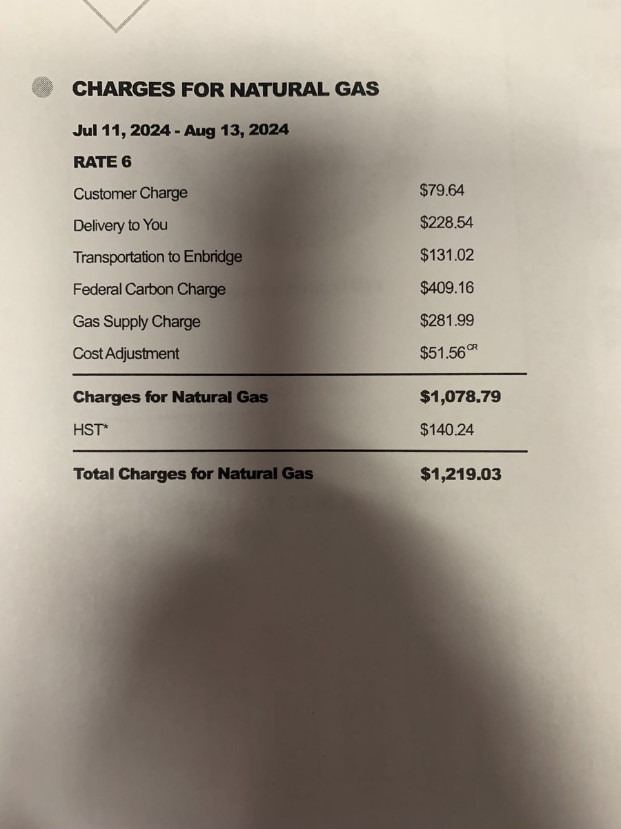 BJMorrow1's tweet photo. @PierrePoilievre @fordnation 
Absolutely insane amount of taxes on this gas bill. How long can a business survive?  How long will the Govt hold our funds before giving our money back in the form of “rebates”?  It’s a cash grab scam and it must be stopped! https://t.co/IjfR4UQOIt