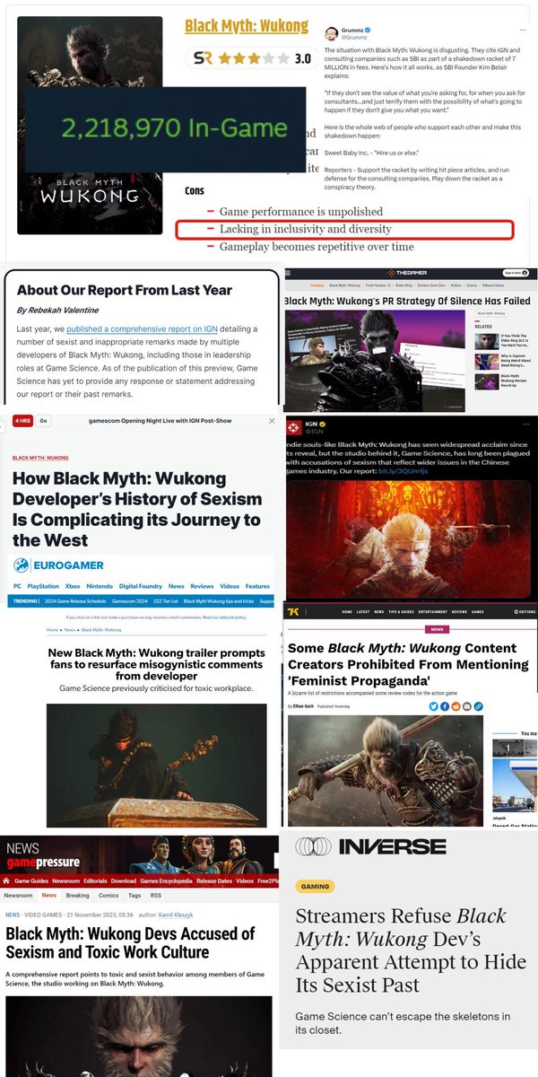 kangminlee's tweet photo. To the non-gamer journos who tried to smear this game with woke buzzwords and the typical stupid complaints:

Gamers have spoken. They hate your advice and meaningless lectures.

Go eat dirt. https://t.co/AIZZmeRI2b