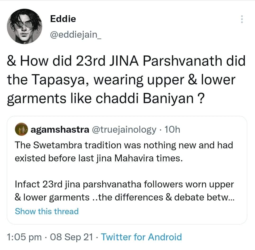 Jainismrevival's tweet photo. @shramn_ @be_jain_india @Anshjain19977 @gloryofjainism @umanngjain @Yojna_group @crp9786 @SandhyMahalaxmi Tweets of ur sect from 2021 insulting monks, not sparing even gods! Since 4 yrs constantly we are watching u all #Digambars attacking Shwetambars. We were not involved, yet were dragged & attacked personally!
This is ur level, cry for prosecution! 👇🏼
https://t.co/7ah80yeufM https://t.co/q7goWAz7Bb