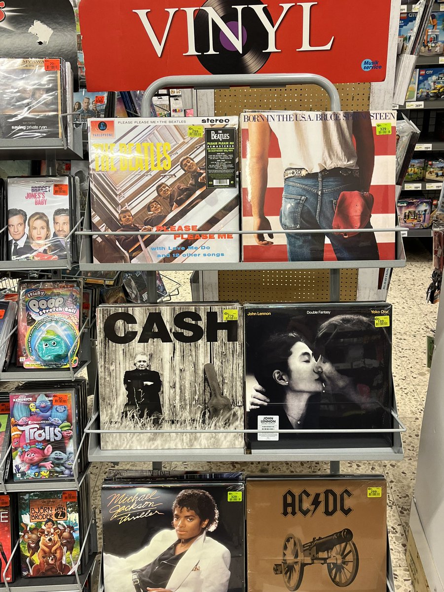 Rearranged the vinyl shelves in a Swedish supermarket. Good stuff!