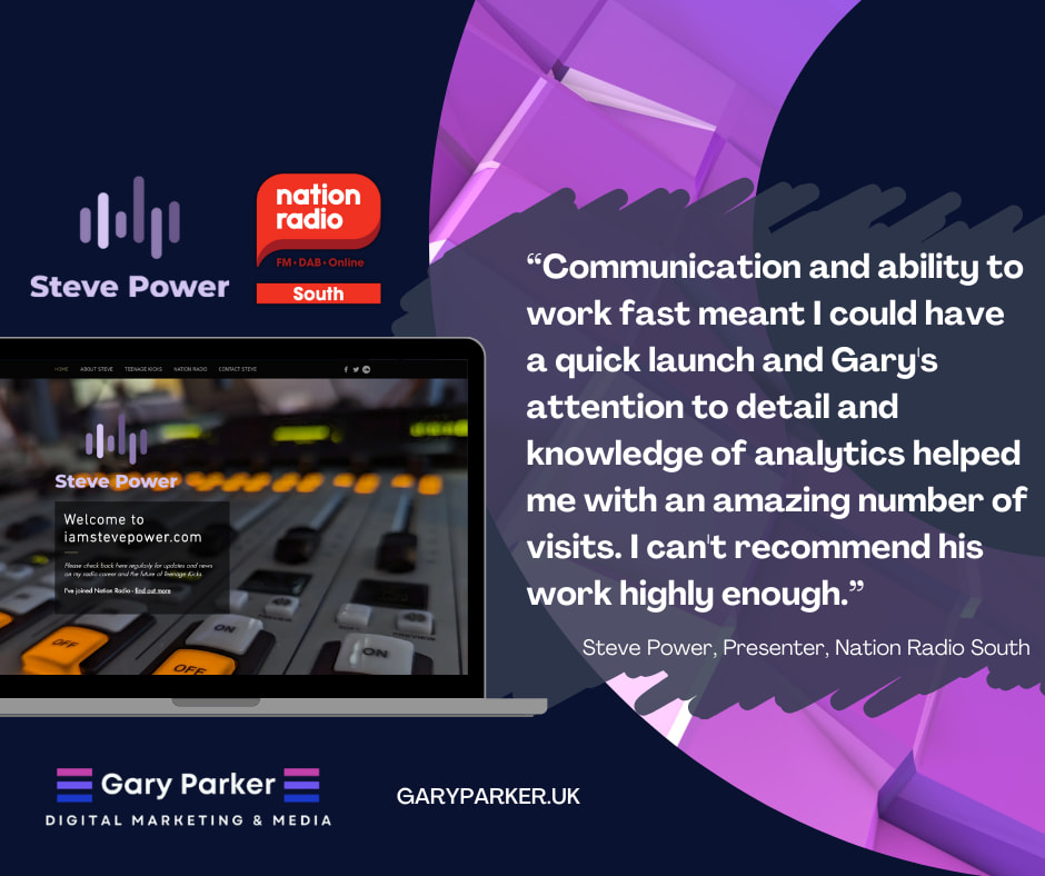 Thank you, <a href="/stevepowerdj/">Steve Power</a> of <a href="/NationRadioSou1/">Nation Radio South</a>, for your fantastic testimonial - it means a lot to have your support and endorsement! ✨ Since Wave 105's merger I've been determined to put my digital skillset and creativity into working for myself. garyparker.uk