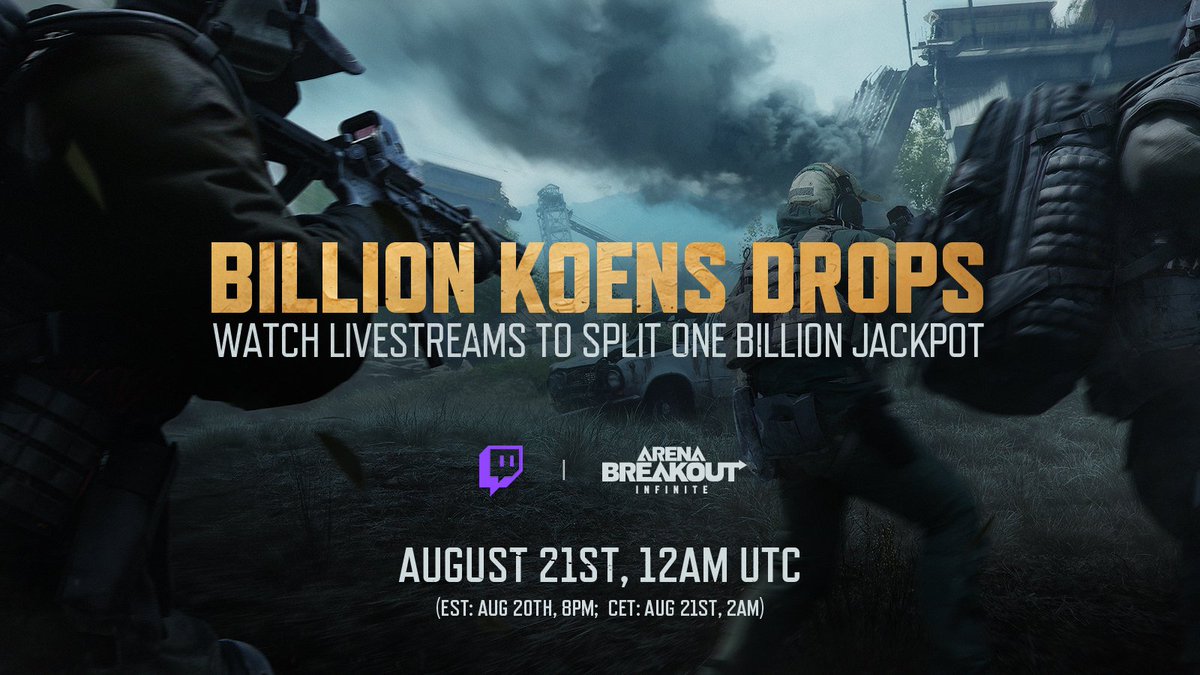 A special round of #Twitchdrops is here!

🪙In this Twitch Drops event, we’re giving away a total of 1,000,000,000 Koens, with the luckiest participants winning up to 2M Koens each! 

The event kicks off on August 21st at 0:00 UTC+0, with over 100,000 loot tickets up for grabs.