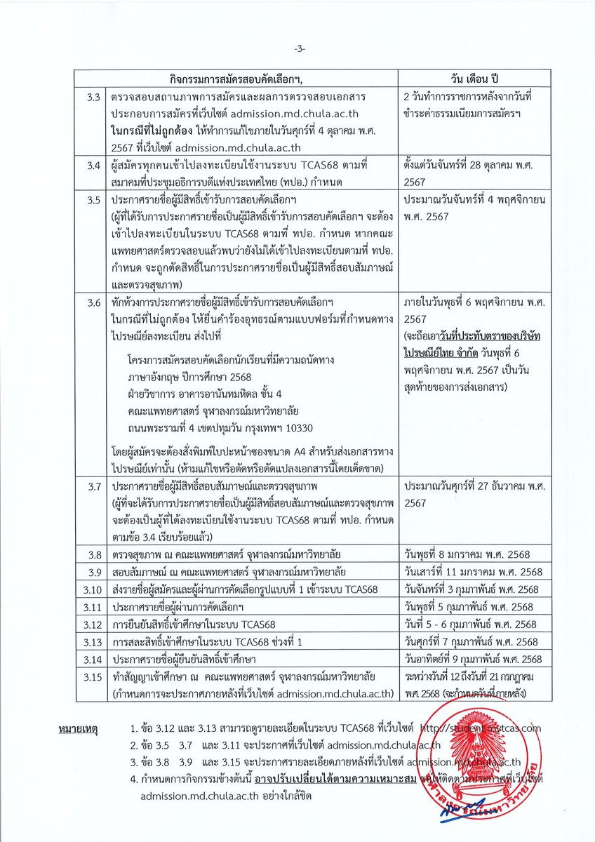 SocialDome's tweet photo. คณะแพทยศาสตร์ จุฬาฯ รับสมัครเข้าศึกษา ผ่าน #TCAS68 รอบที่ 1 #Portfolio โครงการคัดเลือกนักเรียนที่มีความถนัดทางภาษาอังกฤษ 

รับ 24 คน 

คุณสมบัติผู้สมัคร
- ม.6 #dek68 และ #เด็กซิ่ว ( เฉพาะ #dek67) 
- ที่มี IELTS ไม่ต่ำกว่า 7.0 หรือ TOEFL ไม่ต่ำกว่า 100 หรือ CU-TEP ไม่ต่ำกว่า 110 
- มีแฟ้มสะสมผลงาน

คัดเลือกด้วย
- TBAT 75%
- CU-AAT 25% 

รับสมัคร วันที่ 16-26 ก.ย.67 ที่ https://t.co/XlSqBLTV5d