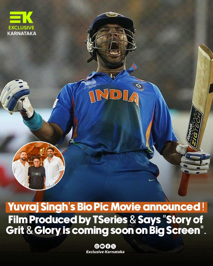 Exclusive_KA01's tweet photo. we have exciting news. A biopic is in the works about the life of one of India's greatest cricketers, who is also a cancer survivor. From his battle with the disease to lifting the World Cup, Yuvraj's journey is nothing short of inspirational. 
#YuvrajSingh #Cricket https://t.co/5SmXcn4FDp