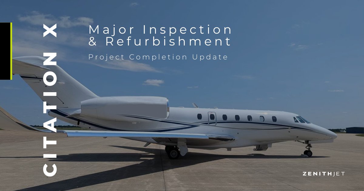 We are proud to announce the successful completion of a major oversight project on a Citation X, which encompassed a comprehensive calendar inspection package, interior refurbishment, and exterior paint. Experience &amp; Expertise Pays for Itself.
