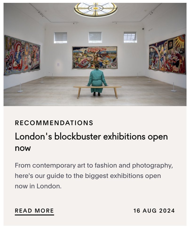Pitzhanger's tweet photo. We are currently featured in this week's @artfund 'London's blockbuster exhibitions open now'. Come along and visit Grayson Perry's tapestries 'The Vanity of Small Differences' at Pitzhanger! 
#Pitzhanger #Ealing #GraysonPerry #Exhibition #ArtFund
Credit: @artfund ✨ https://t.co/0CR4Z2Znkv