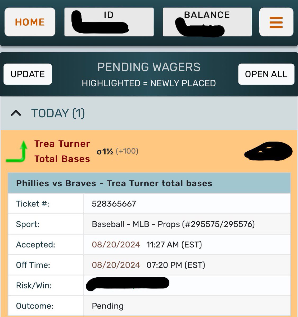 SharpEdgeBET's tweet photo. SHARP Pick of the Day
⚾️MLB: Phillies @ Braves 

**Trey Turner Over 1.5 Total Bases +100 Sunwager (1 unit)

•Hit 4/4 batting .476 over last 7 games 
• .309 Career BA in Atalanta, 79  hits/ 11Hrs in 59 games 
• T-4th in Games with 2+ bases over last 2 weeks (6) https://t.co/YxuqkOR8py