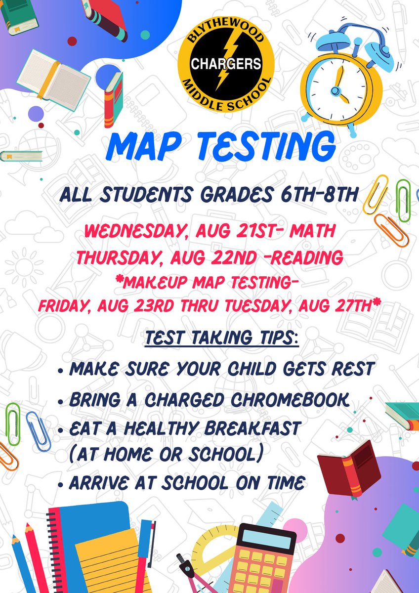 📣 Fall MAP Testing begins tomorrow!! Are you Charged Up ⚡ and Ready to do your PERSONAL BEST!! 🖤💛