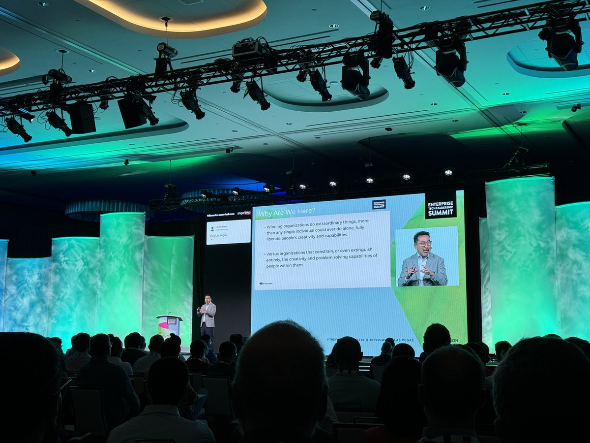 duluca's tweet photo. @ITRevSummit is underway with @RealGeneKim and @jgallimore #ETLS24 #ITRevolution https://t.co/doWnHYHImu